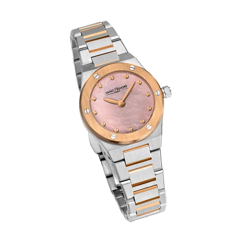 Saint Honore New Haussman Women's Pink MOP Dial Silver Rose Gold Watch