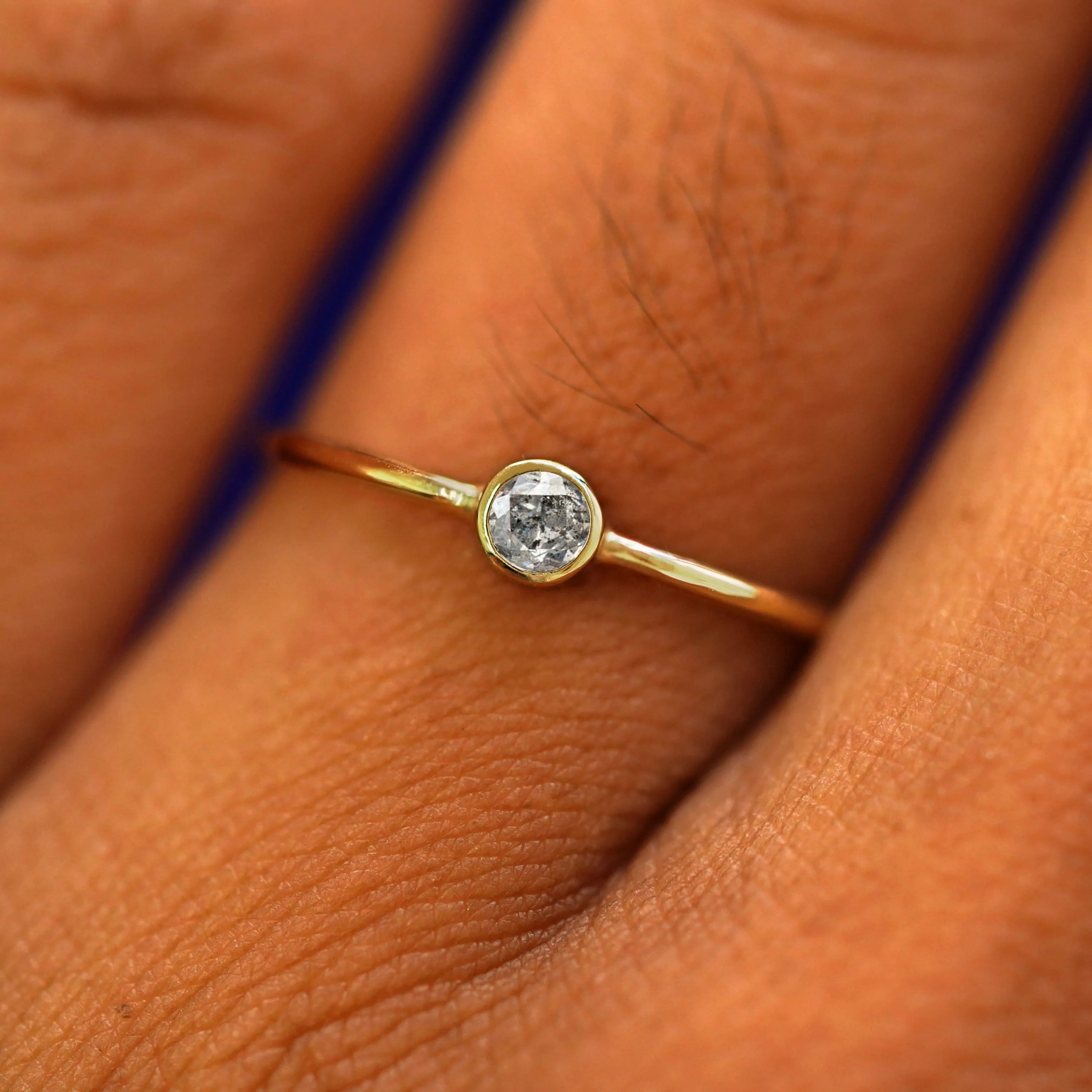 Salt and Pepper Diamond Ring