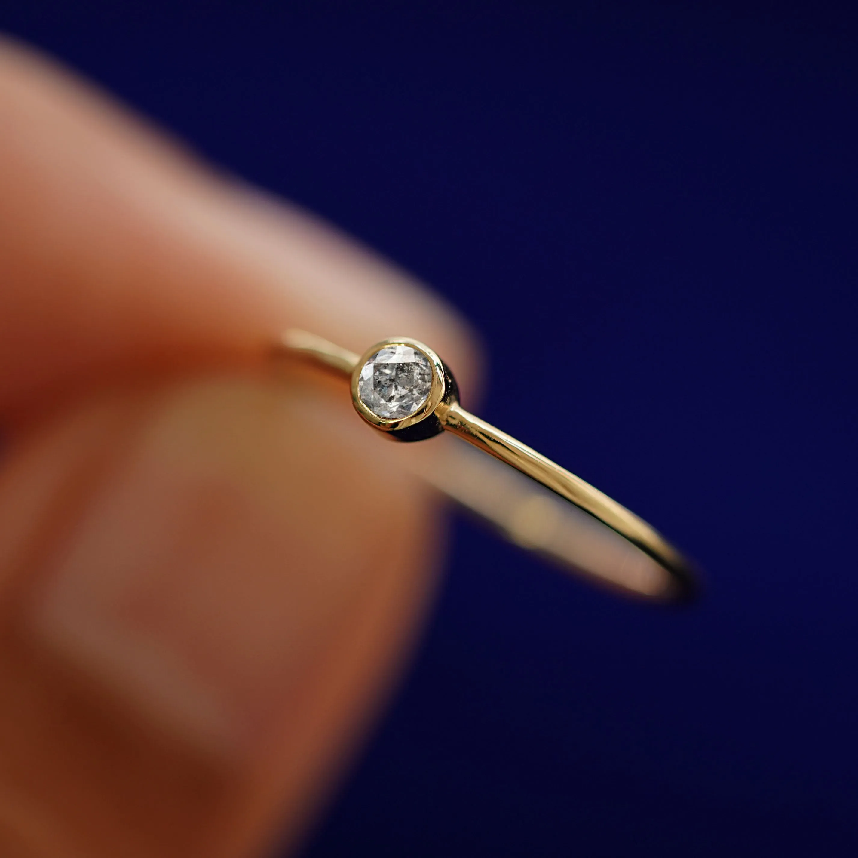 Salt and Pepper Diamond Ring