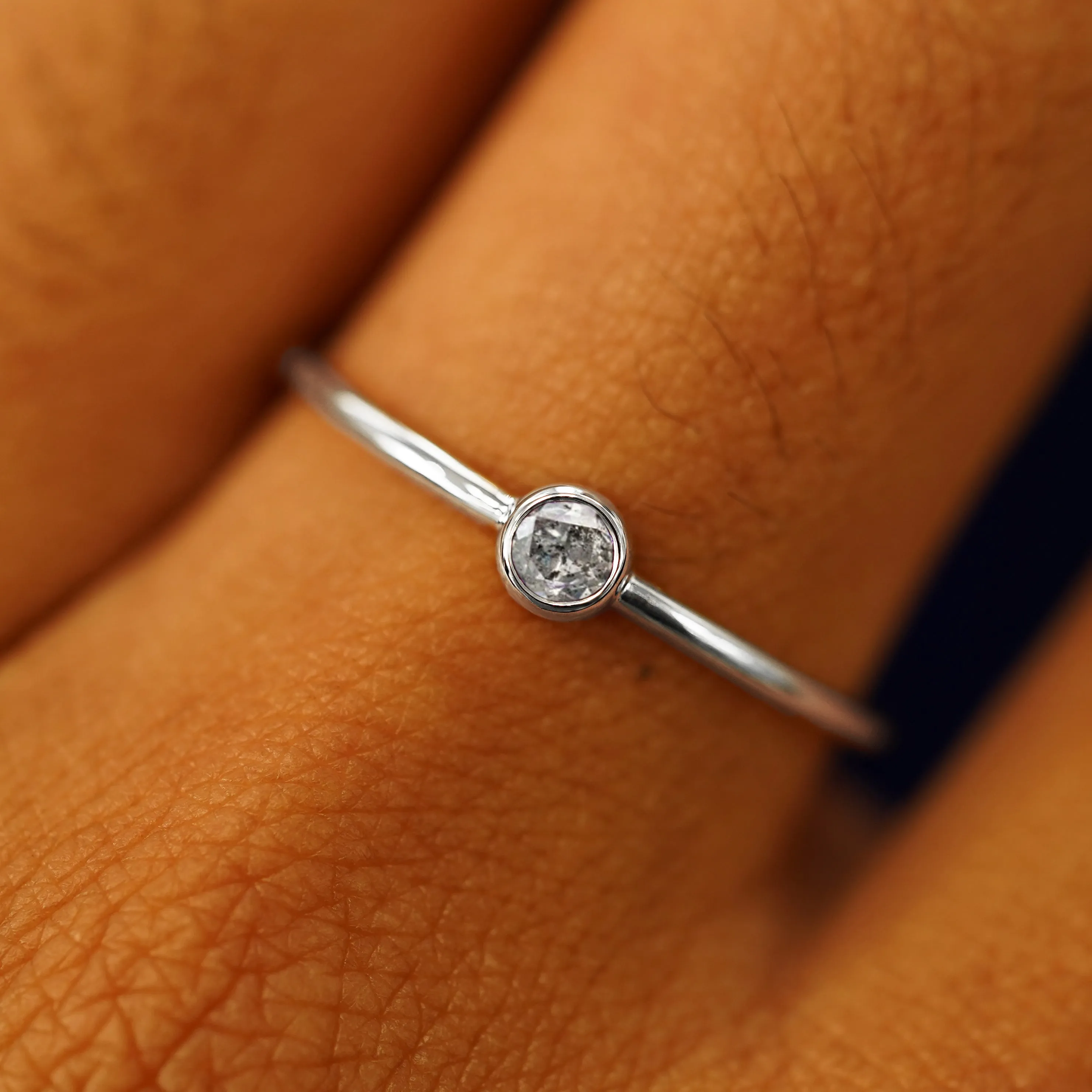 Salt and Pepper Diamond Ring