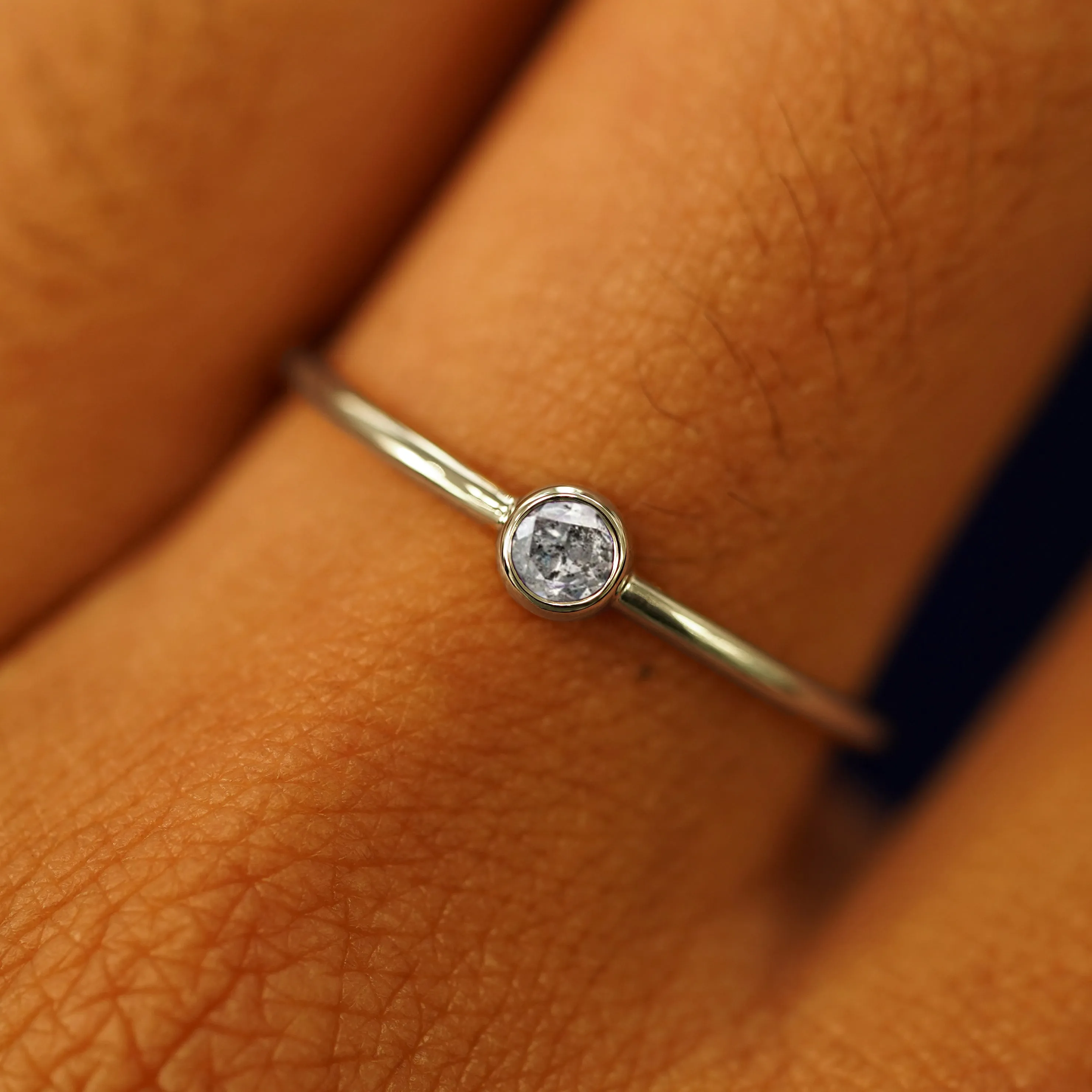 Salt and Pepper Diamond Ring