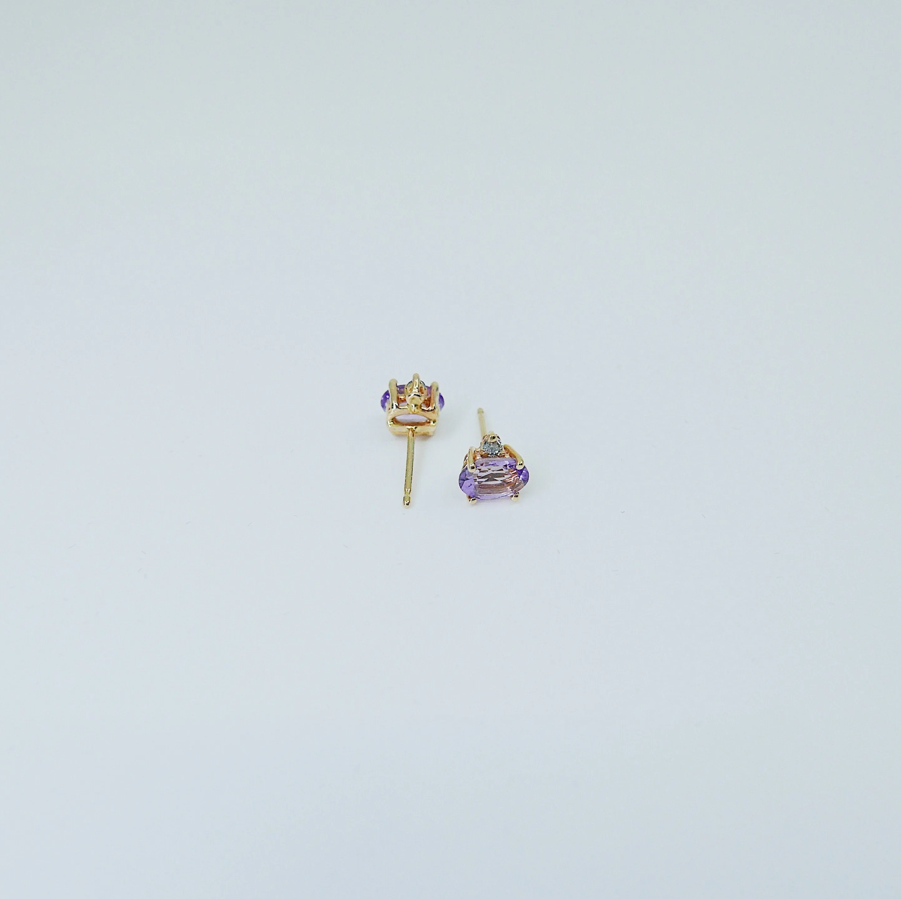 SAMPLE SALE! Purple Amethyst & Grey Diamond Earrings