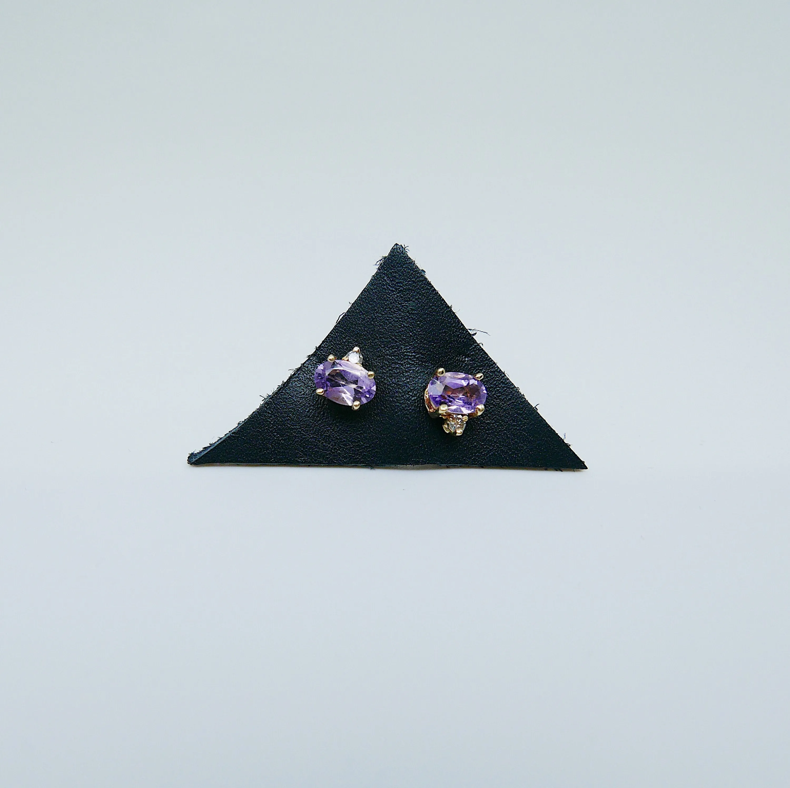 SAMPLE SALE! Purple Amethyst & Grey Diamond Earrings