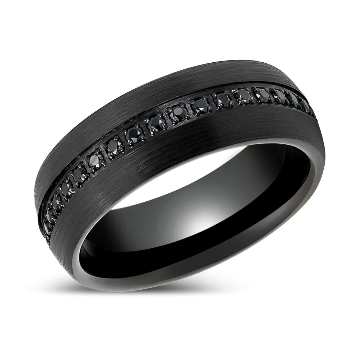 SANCHO | Black Tungsten Ring with Black CZ