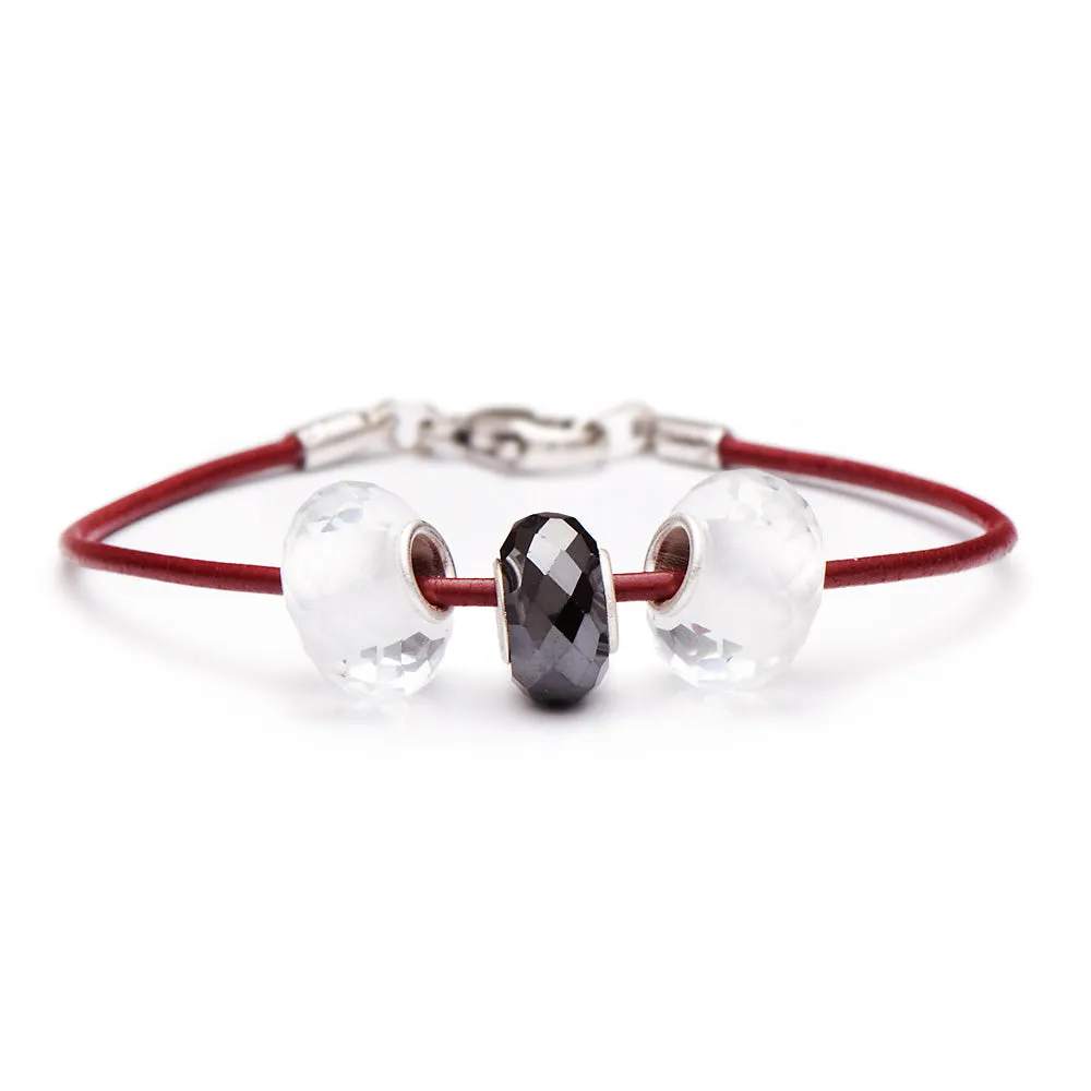 School Spirit Bracelets, Crimson/White