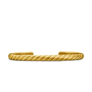Sculpted Cable Cuff Bracelet in 18K Yellow Gold, 5.5mm, Size Medium