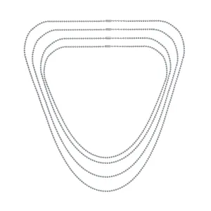 Set of 4 Thin Stainless Steel Saturn Chain Necklace 18, 20, 24 & 30 Inch