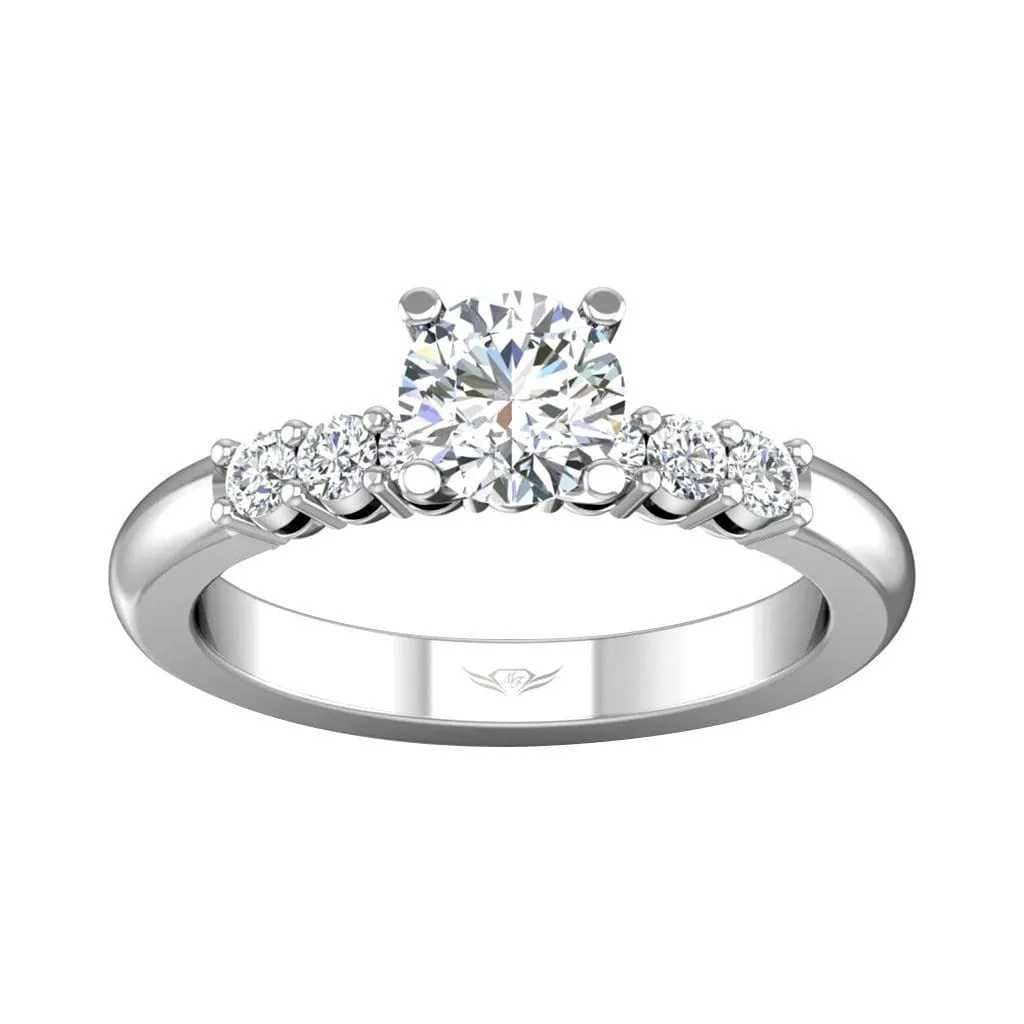 Shared Prong Engagement Ring