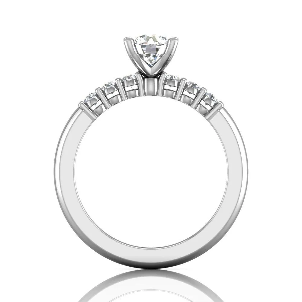 Shared Prong Engagement Ring