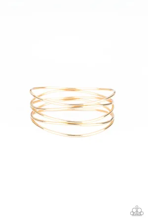 Showstopping Sheen Gold Paparazzi Bracelet