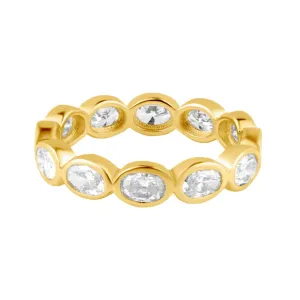 Sideways Oval Diamond Bezel Set Eternity Band Ring