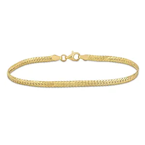 SILVER 18K YELLOW GOLD PLATED 3MM HERRINGBONE BRACELET/ANKLET