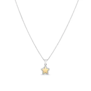 Silver & 18K Gold Beaded Star Pendant