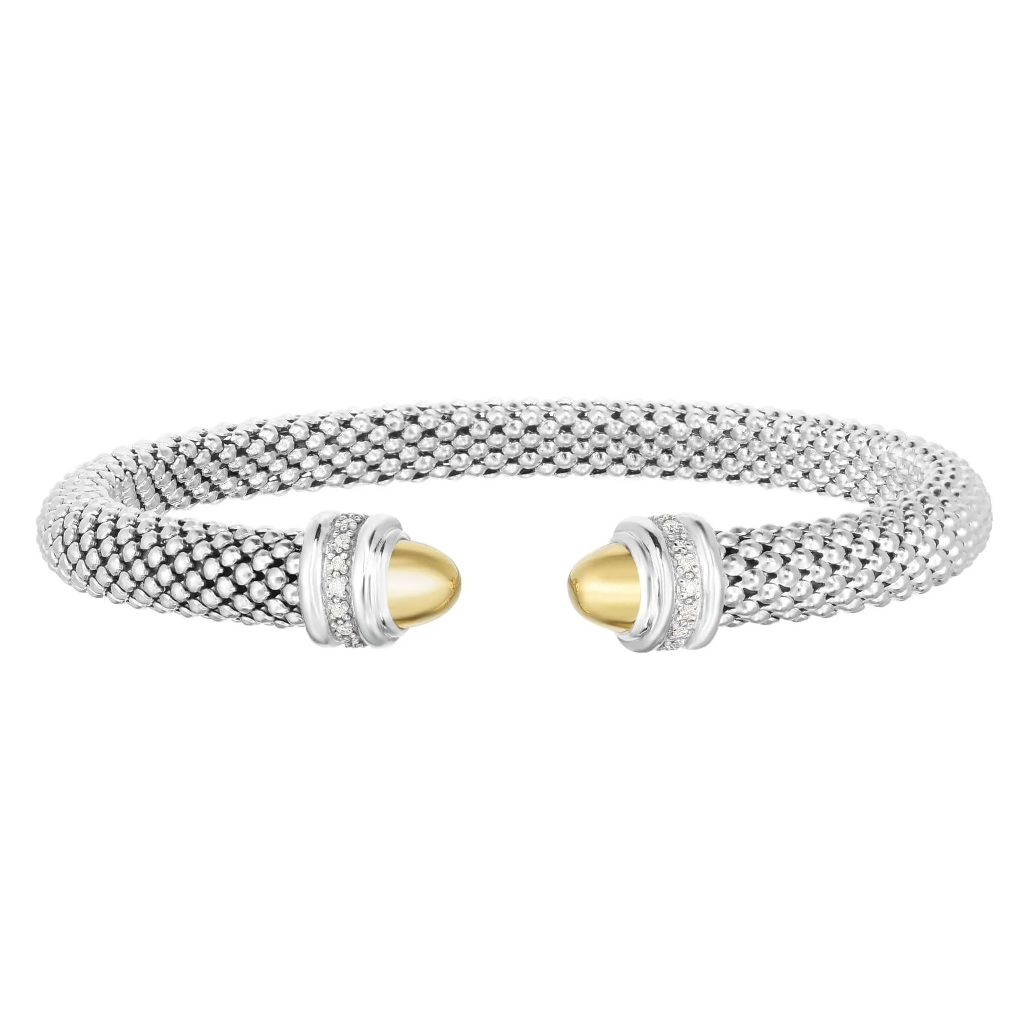 Silver & 18K Gold Prosecco Diamond Tip Bracelet