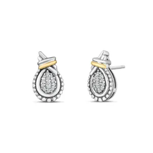 Silver & 18K Gold Prosecco Love Knot Diamond Earring