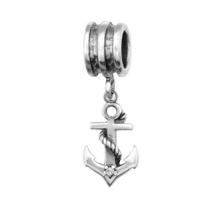 Silver  Anchor Charm Bead