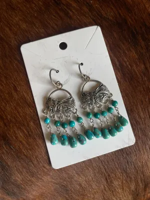 Silver and Turquoise Drop Earrings