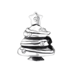 Silver Christmas Tree Charm Bead