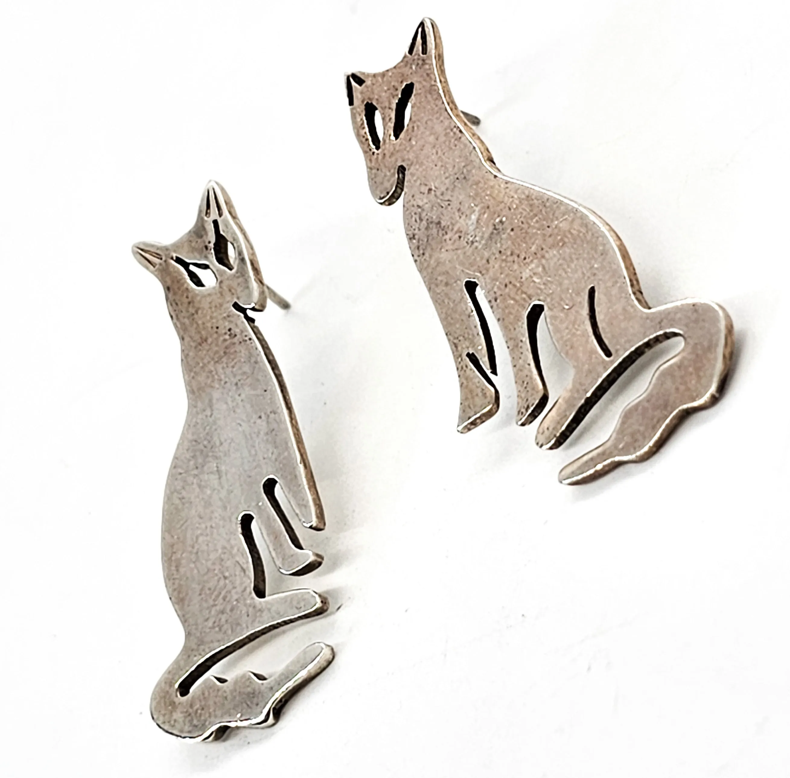 Silver Fox Taxco Mexico vintage sterling silver earrings TR-28