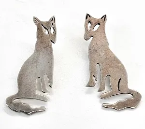 Silver Fox Taxco Mexico vintage sterling silver earrings TR-28