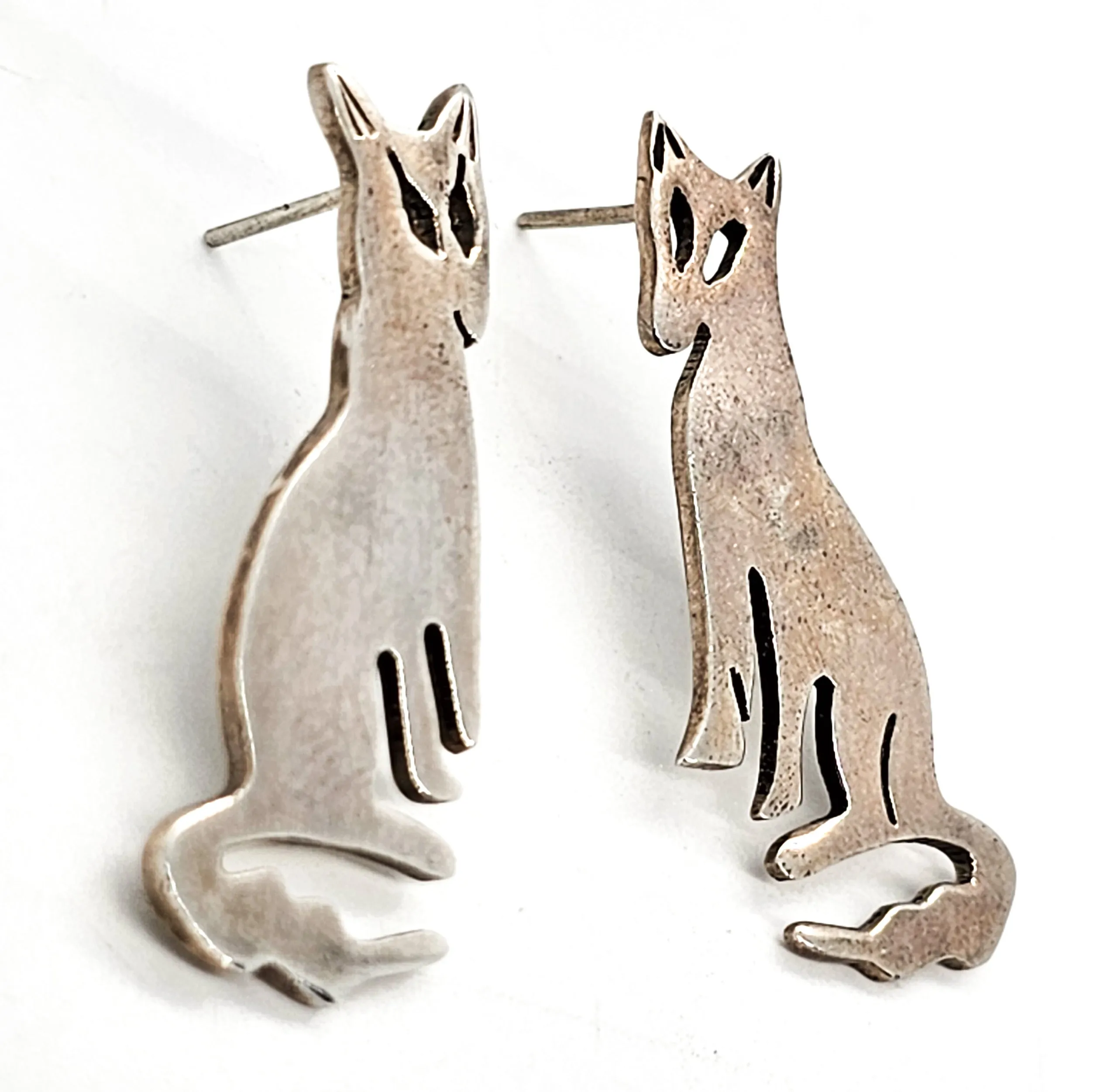 Silver Fox Taxco Mexico vintage sterling silver earrings TR-28