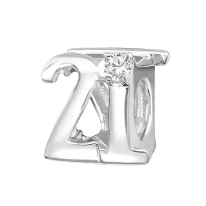 Silver "21" Charm Bead