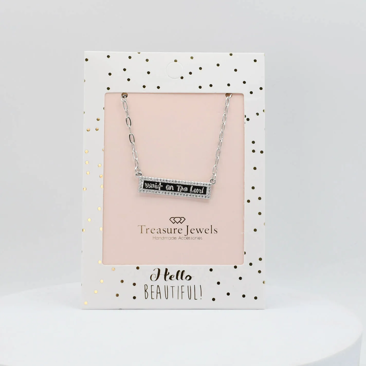 Silver Wait on the Lord Necklace