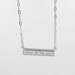 Silver Wait on the Lord Necklace