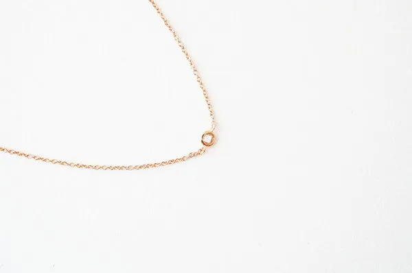 Single Bezeled Crystal Necklace