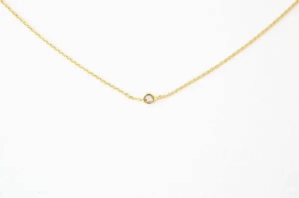 Single Bezeled Crystal Necklace