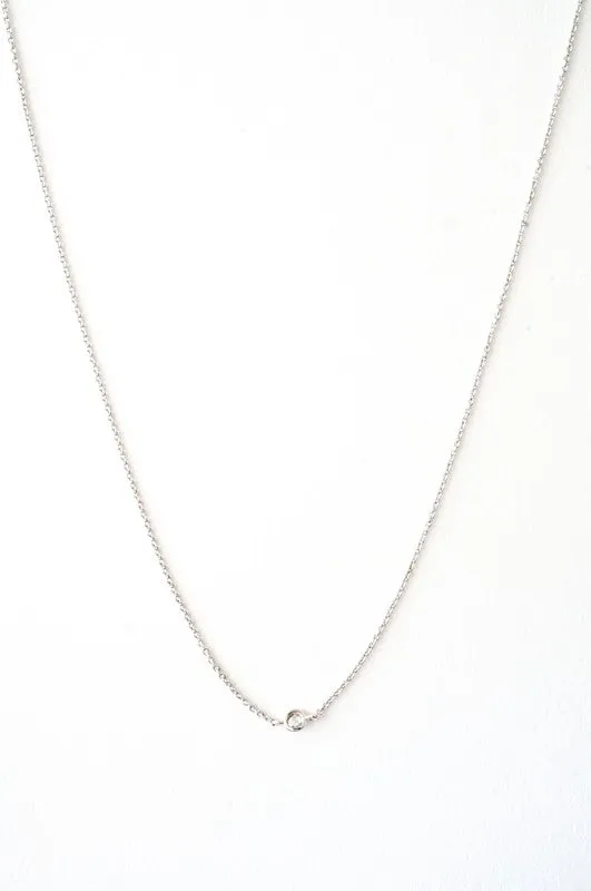Single Bezeled Crystal Necklace