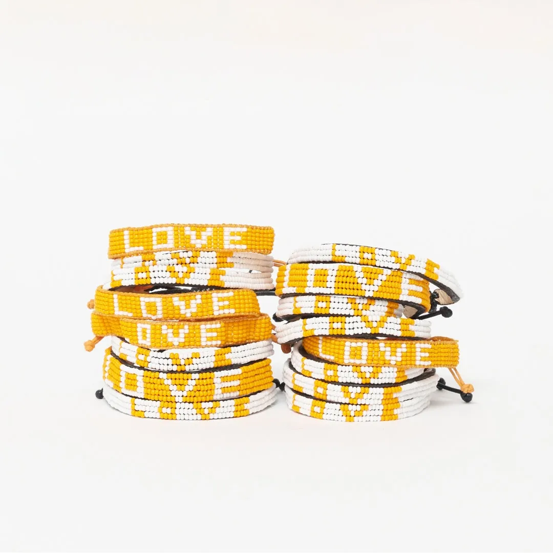 Skinny LOVE Bracelet -  White/Orange