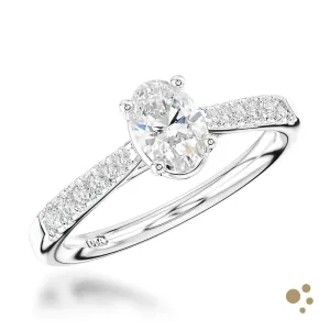 Skye Classic Oval Solitaire 0.41ct Diamond Platinum Ring