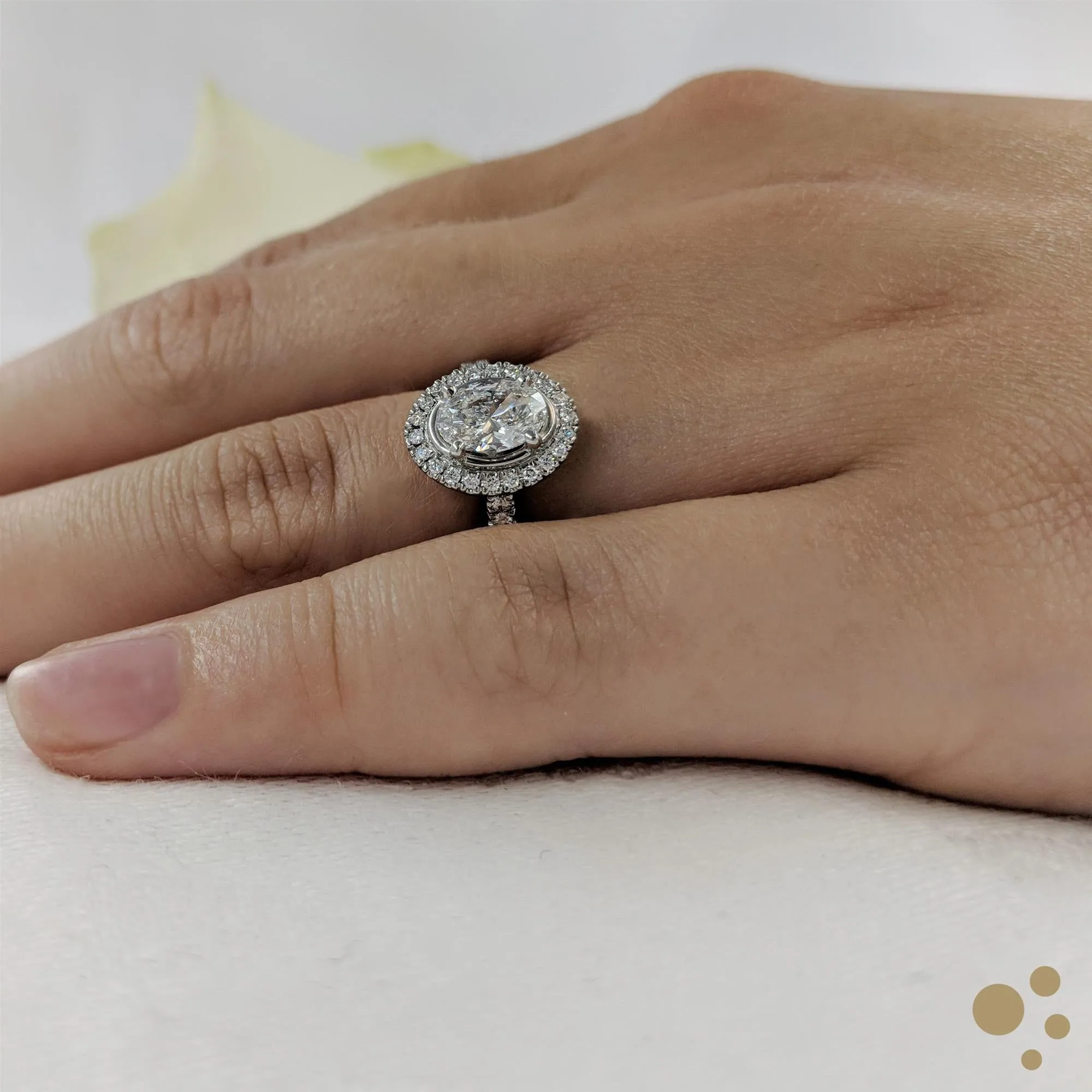 Skye Oval Halo 0.71ct Diamond Platinum Ring