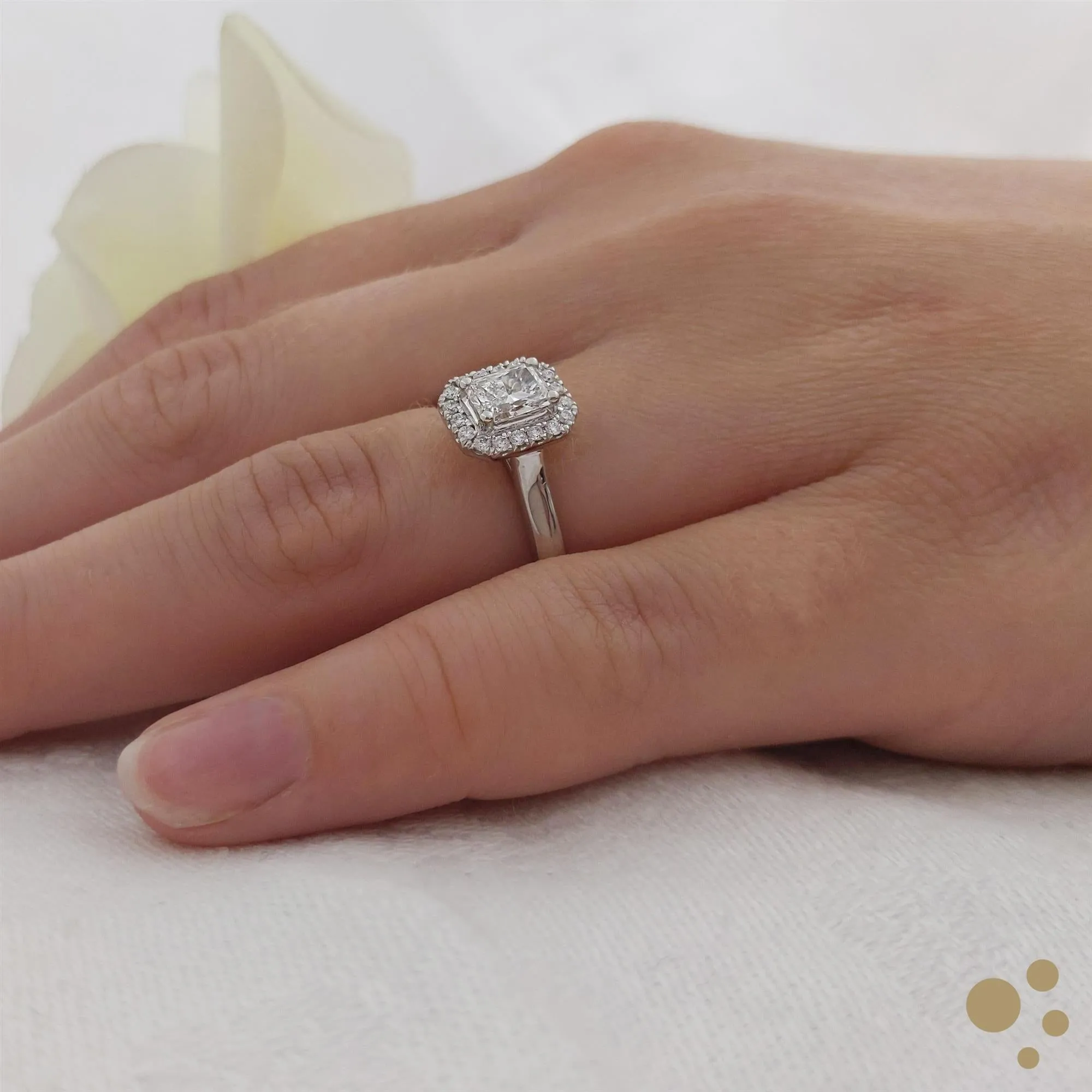 Skye Pure Radiant Halo 0.50ct Diamond Platinum Ring