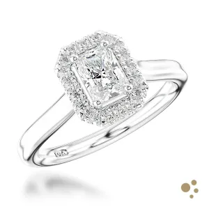 Skye Pure Radiant Halo 0.50ct Diamond Platinum Ring