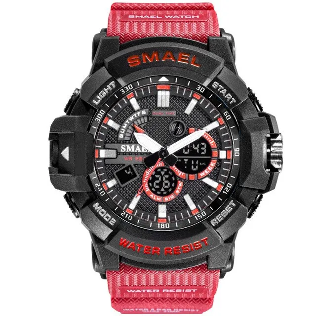 SMAEL Top Luxury Brand Mens Military Sport Watches Dual Time Waterproof Watch Men Analog Digital Wrist Watch Relogio Masculino