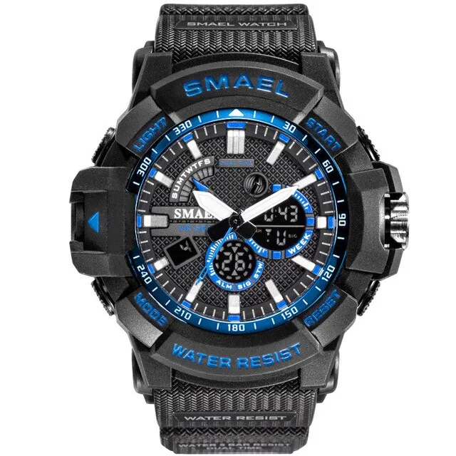 SMAEL Top Luxury Brand Mens Military Sport Watches Dual Time Waterproof Watch Men Analog Digital Wrist Watch Relogio Masculino