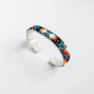 Small Metallic Aqua Navajo Beaded Bracelet