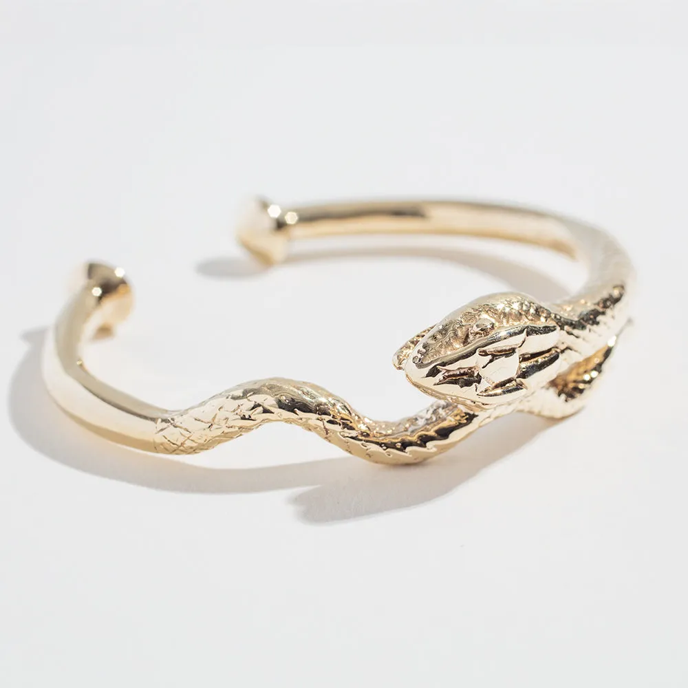 SNAKE CUFF | YELLOW BRONZE
