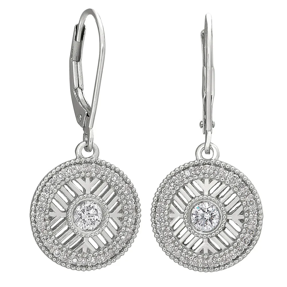 Snowflake Diamond Dangle Earrings