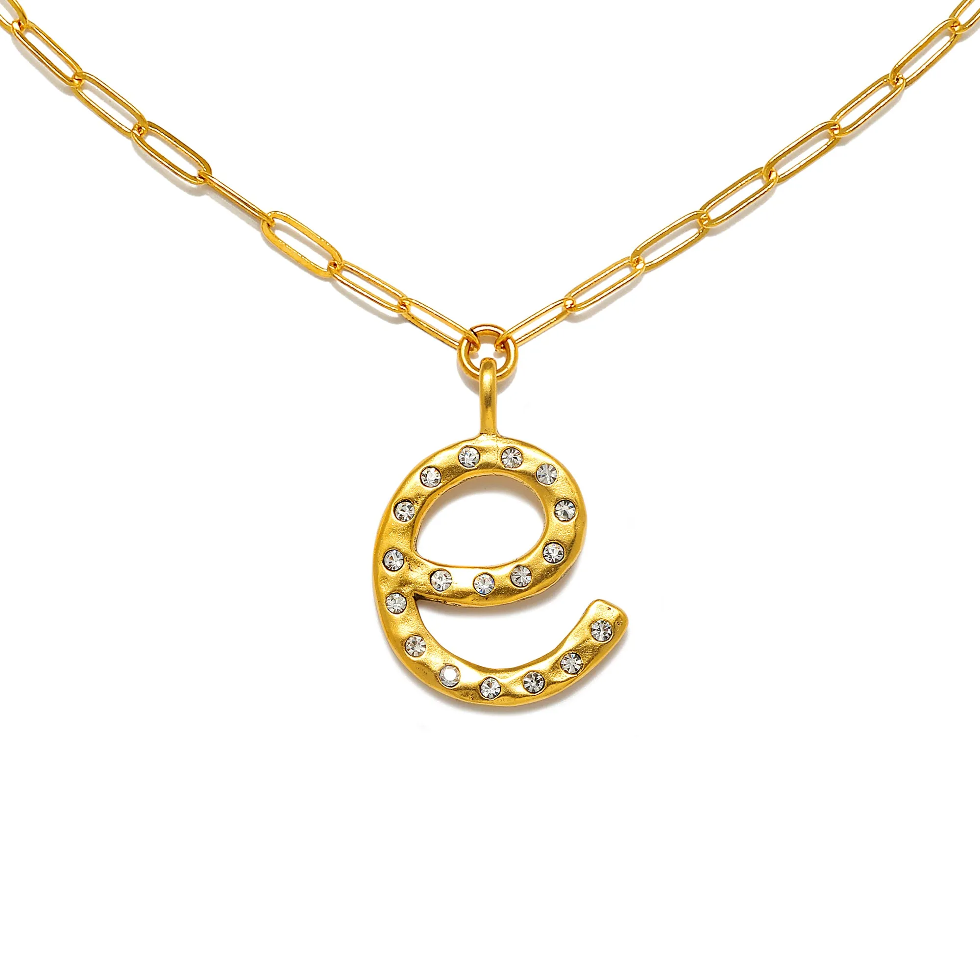 Sofia Crystal Sculpted Initial Necklace