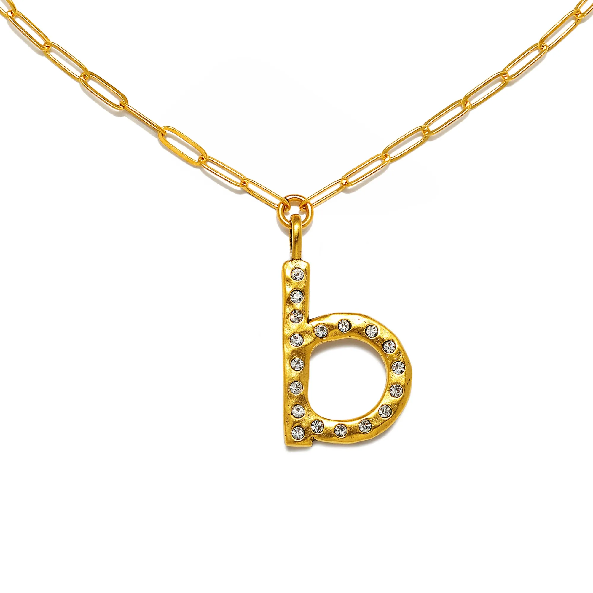 Sofia Crystal Sculpted Initial Necklace