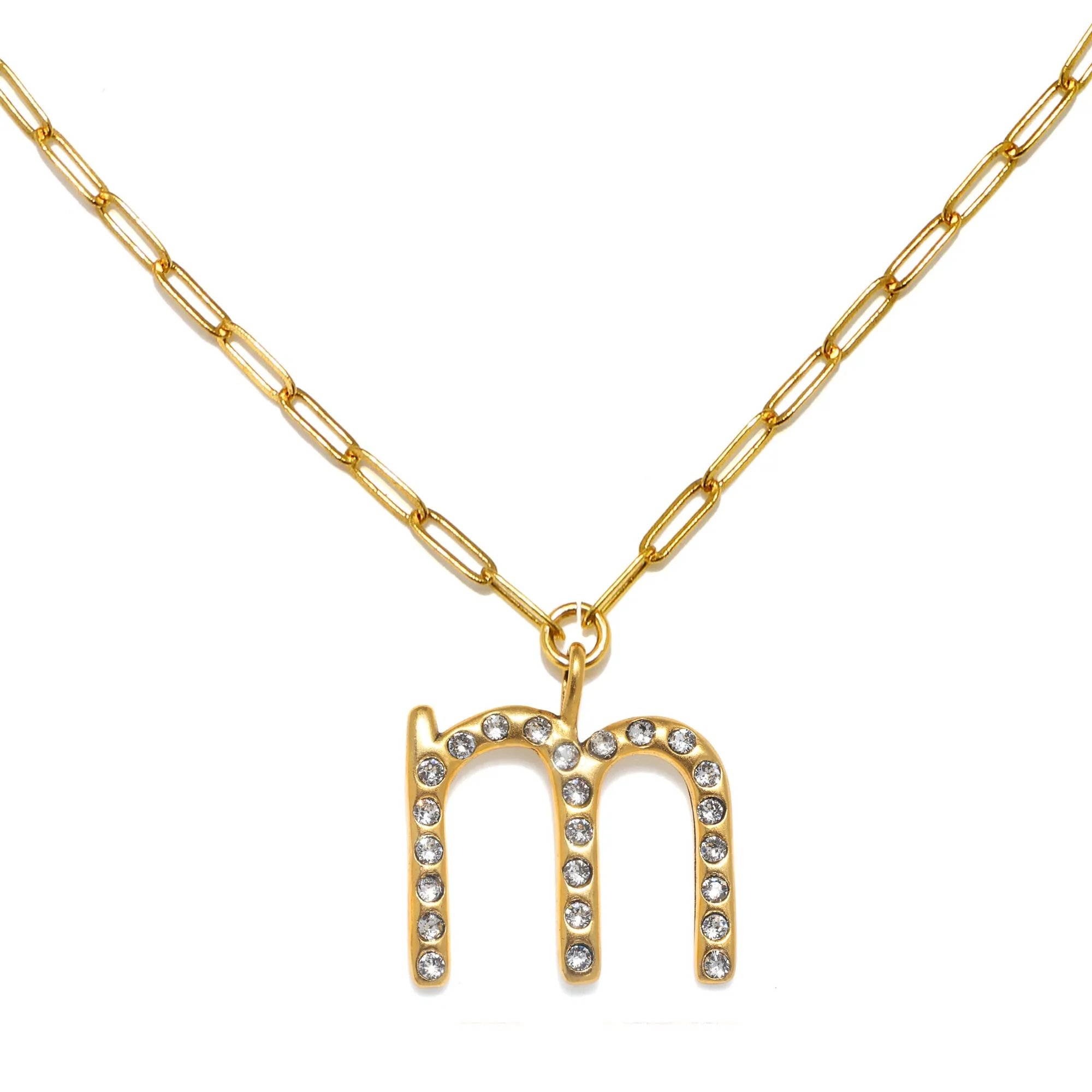 Sofia Crystal Sculpted Initial Necklace