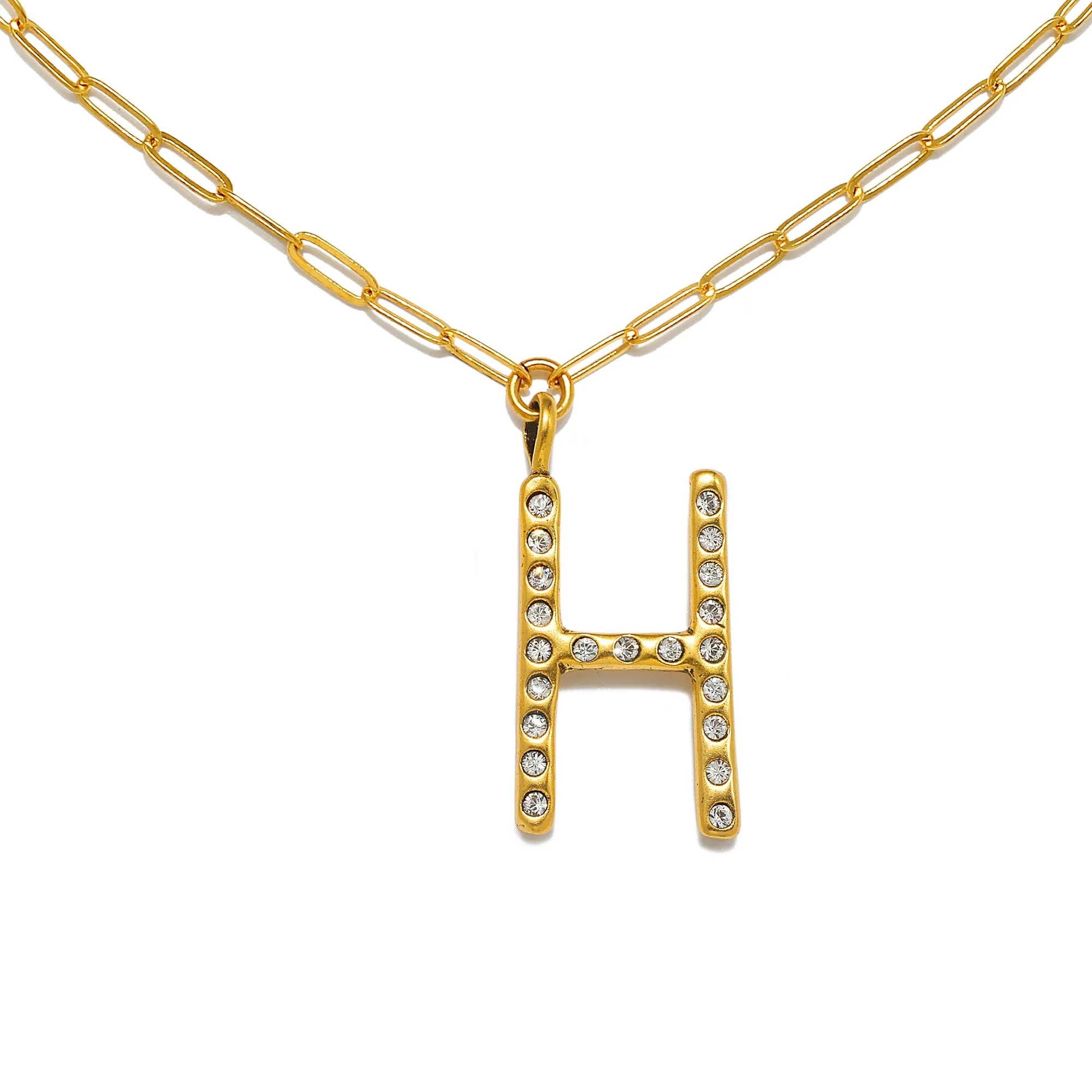 Sofia Crystal Sculpted Initial Necklace