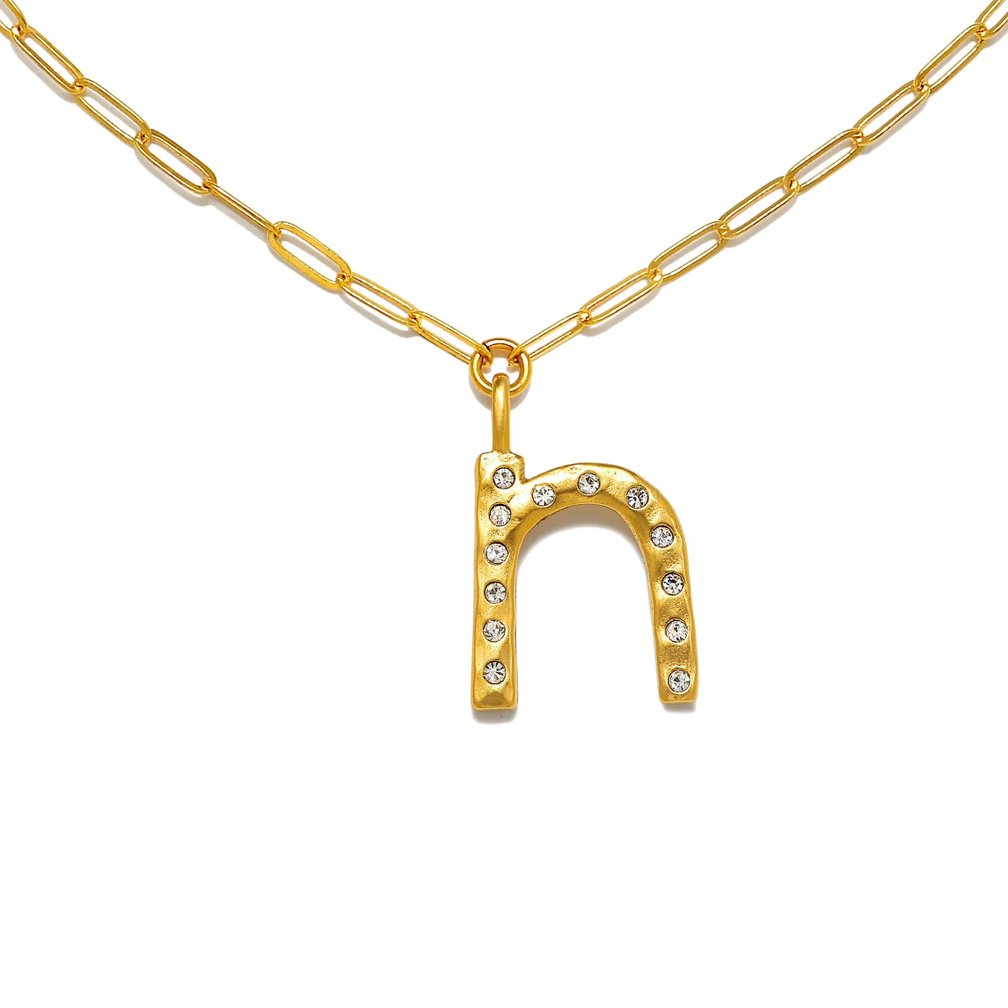 Sofia Crystal Sculpted Initial Necklace