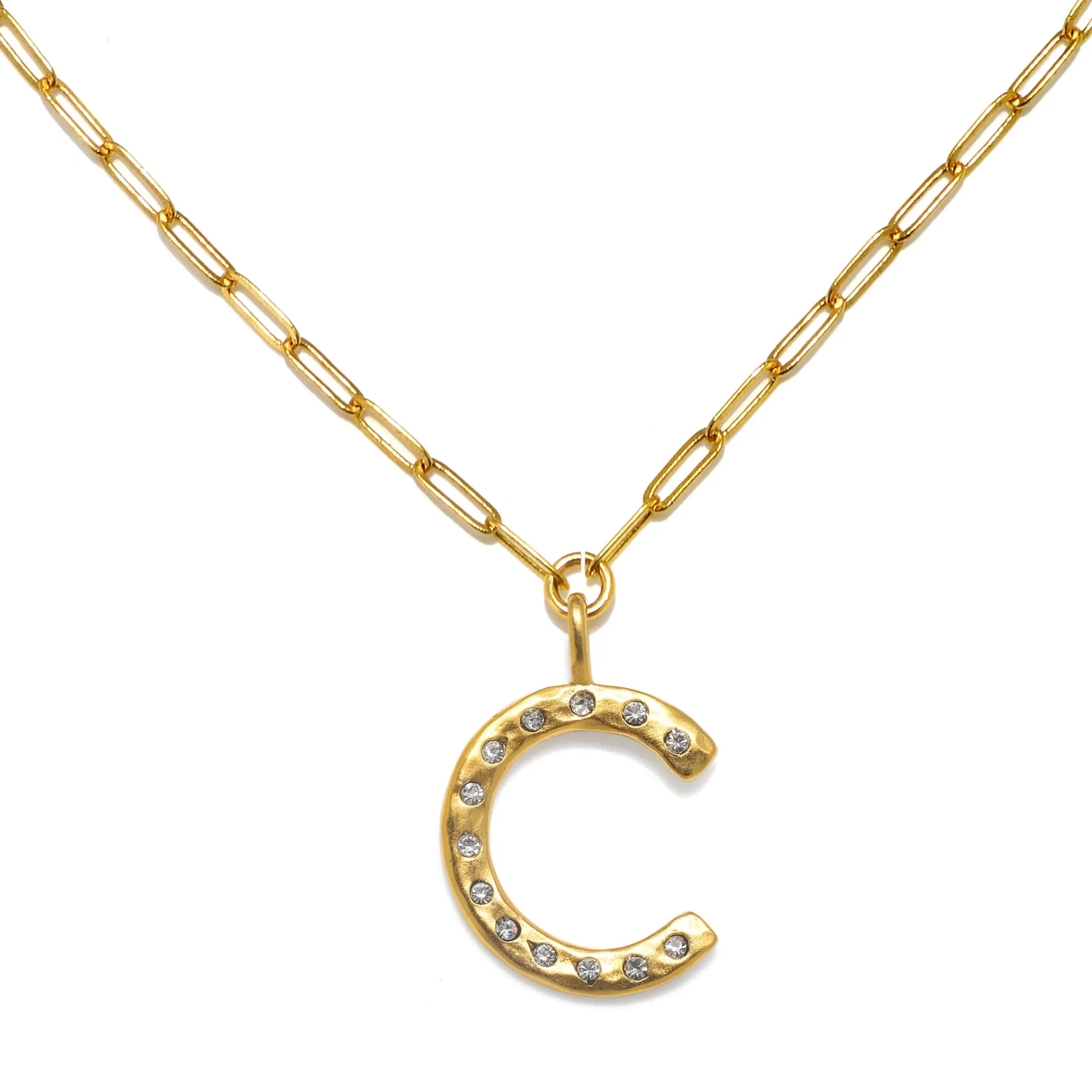 Sofia Crystal Sculpted Initial Necklace