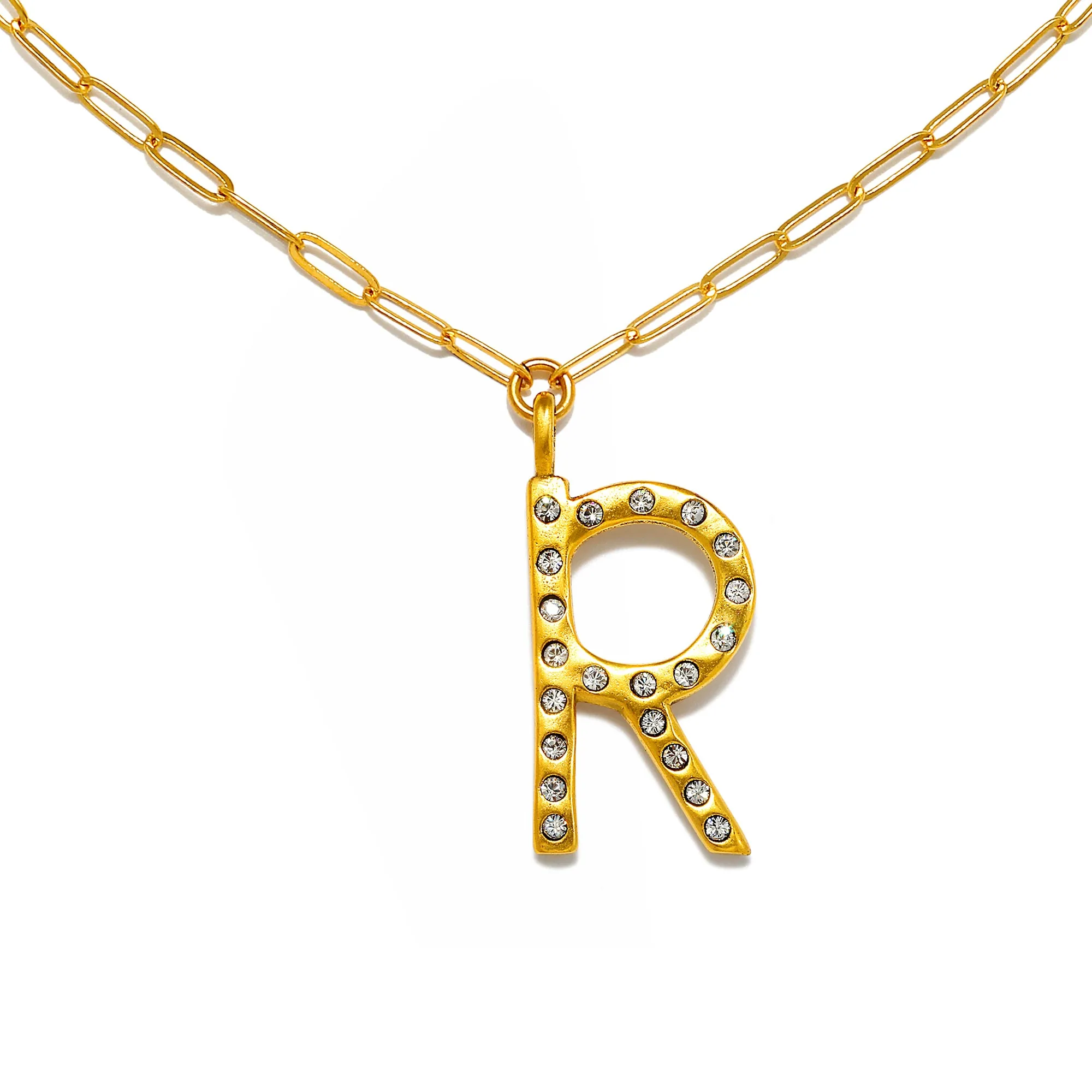 Sofia Crystal Sculpted Initial Necklace