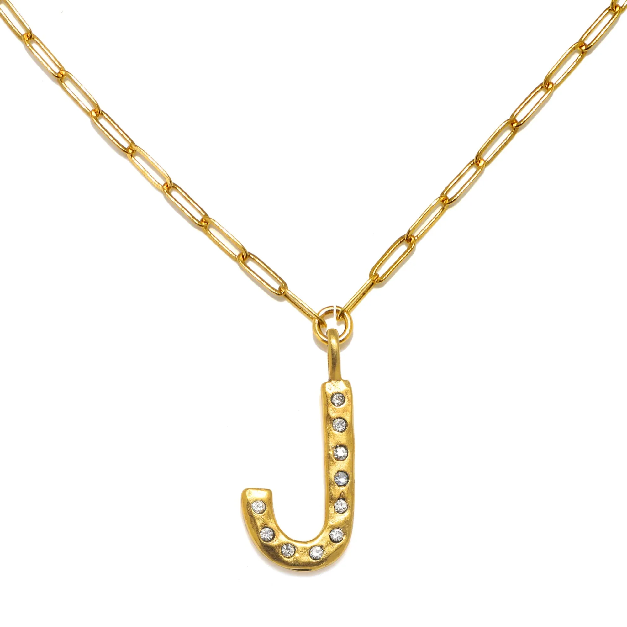 Sofia Crystal Sculpted Initial Necklace