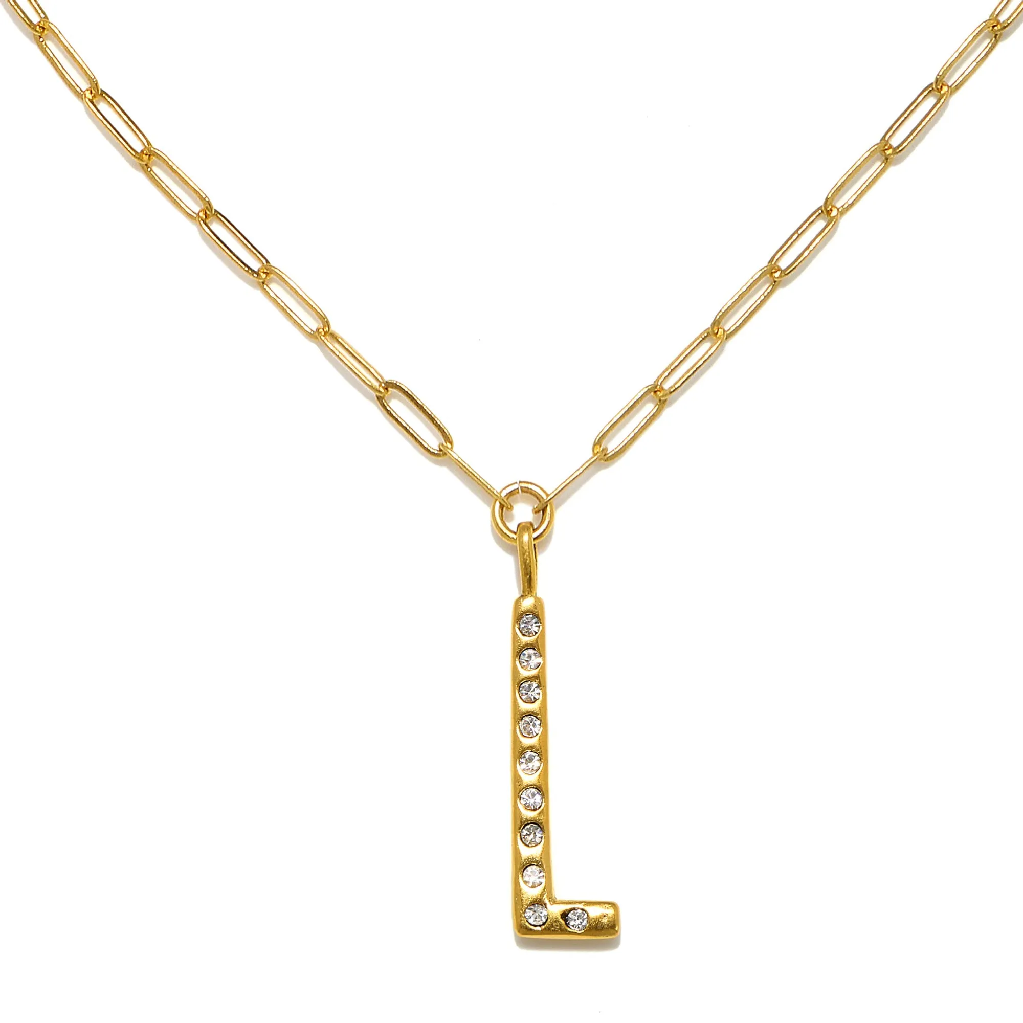 Sofia Crystal Sculpted Initial Necklace